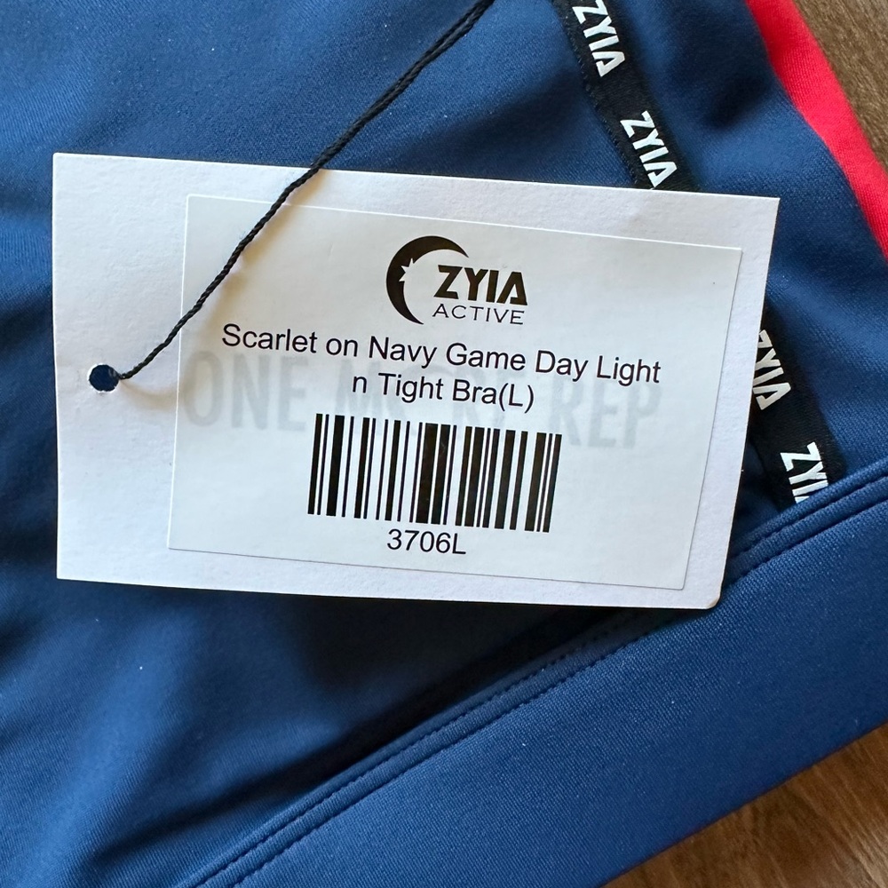 ZYIA Scarlet on Navy Game Day Light n Tight Bra - Picture 3 of 5